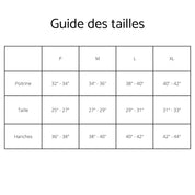 Guide des tailles des tee-shirts d'allaitement Marées de taille Petit à X-Large